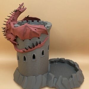 3D printed Dragon Castle Dice Tower-